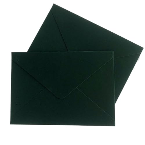 YGSGJSP Hochzeitseinladungen Karte Samtumschläge, weich, glatt, 13,5 x 19,5 cm, passend for Einladungskarten im Format 5 x 7 Zoll(Dark Green,25pcs) von YGSGJSP