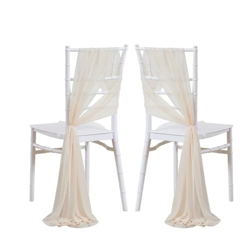 YGSGJSP Stuhl Schärpen 10/50 Stück 17x250cm Salbeigrün Chiffon Stuhlschärpen 12er Set Schärpen Hochzeit Stuhlhussen Band Hochzeitsfeier Gang Stuhl Dekor(Beige,50pcs) von YGSGJSP
