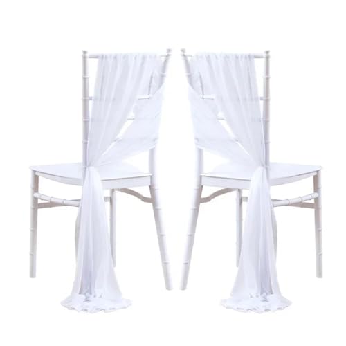 YGSGJSP Stuhl Schärpen 10/50 Stück Chiffon-Stuhlschärpen, Salbeigrün, 17 x 250 cm, 12er-Set Schärpen for Hochzeiten, Stuhlhussen, Bänder, Hochzeitsfeiern, Gangstühle, Dekoration(White,10 pcs) von YGSGJSP