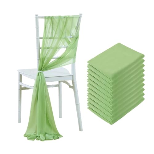 YGSGJSP Stuhl Schärpen 10/50 Stück Chiffon-Stuhlschärpen for Hochzeiten, Stuhldekoration for Gangdekorationen, Partys, Bankette, Veranstaltungen, 17 x 250 cm lang(Sage Green,50pcs) von YGSGJSP