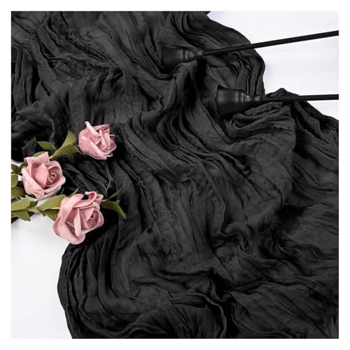 YGSGJSP Stuhl Schärpen 5/10 STK Hellrosa Tischläufer aus Käsetuch, Boho-Gazestoff, rustikaler, durchsichtiger Tischläufer, Stuhlschärpen for Hochzeiten, Brautpartys(Black,90CMX180CM_10PCS) von YGSGJSP