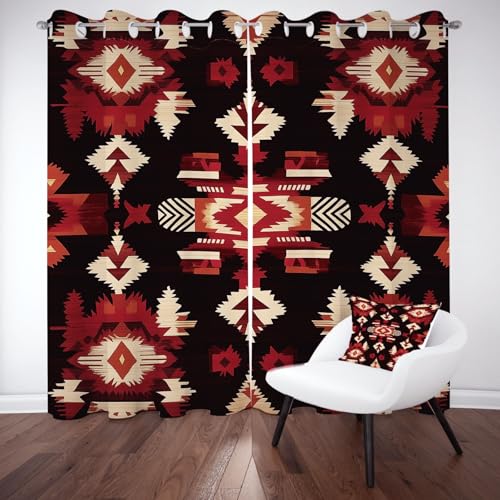 YGcegcia Aztekenmuster Tribal Ösenvorhang, Southwest Ethno Gardinen Thermovorhang, Geometrisch Ureinwohner Vorhang Verdunklungsvorhänge 2er Set für Kinderzimmer Schlafzimmer, H245 x B140 cm YGcegcia Aztekenmuster Tribal Ösenvorhang, Southwest Ethno Gardinen Thermovorhang, Geometrisch Ureinwohner Vorhang Verdunklungsvorhänge 2er Set für Kinderzimmer Schlafzimmer, H245 x B140 cm von YGcegcia