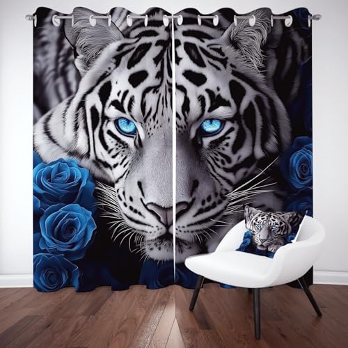 YGcegcia Leoparden Rose Blumen Ösenvorhang, Wildtier Blumenmuster Gardinen Thermovorhang, Tiermuster Floral Vorhang Verdunklungsvorhänge 2er Set für Kinderzimmer Schlafzimmer, H183 x B117 cm YGcegcia Leoparden Rose Blumen Ösenvorhang, Wildtier Blumenmuster Gardinen Thermovorhang, Tiermuster Floral Vorhang Verdunklungsvorhänge 2er Set für Kinderzimmer Schlafzimmer, H183 x B117 cm von YGcegcia