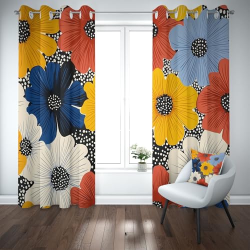 YGcegcia Mohn Blumen Polka Dot Ösenvorhang, Blumenmuster Floral Gardinen Thermovorhang, Wildpflanze Vorhang Verdunklungsvorhänge 2er Set für Kinderzimmer Schlafzimmer, H245 x B140 cm YGcegcia Mohn Blumen Polka Dot Ösenvorhang, Blumenmuster Floral Gardinen Thermovorhang, Wildpflanze Vorhang Verdunklungsvorhänge 2er Set für Kinderzimmer Schlafzimmer, H245 x B140 cm von YGcegcia