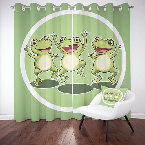 YGcegcia Niedlich Frosch Tiermuster Thermo Vorhang Karikatur Tier Jungen Mädchen Gardinen Thermovorhang Vorhänge Verdunklungsvorhänge 2er Set 245x140 cm für Kinderzimmer Schlafzimmer YGcegcia Niedlich Frosch Tiermuster Thermo Vorhang Karikatur Tier Jungen Mädchen Gardinen Thermovorhang Vorhänge Verdunklungsvorhänge 2er Set 245x140 cm für Kinderzimmer Schlafzimmer von YGcegcia