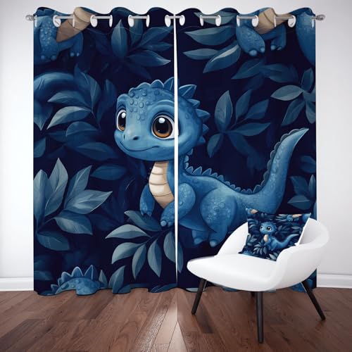 YGcegcia Niedliche Dinosaurier Vorhänge mit Ösen, Cartoon Jura Blickdicht Gardinen Thermovorhang 2er Set, Verdunklungsvorhänge für Schlafzimmer Wohnzimmer, H160 x B70 cm YGcegcia Niedliche Dinosaurier Vorhänge mit Ösen, Cartoon Jura Blickdicht Gardinen Thermovorhang 2er Set, Verdunklungsvorhänge für Schlafzimmer Wohnzimmer, H160 x B70 cm von YGcegcia