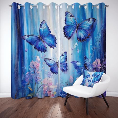 YGcegcia Schmetterling Blumen Ösenvorhang, Blumenmuster Insekt Gardinen Thermovorhang, Ölgemälde Fliegende Insekten Vorhang Verdunklungsvorhänge 2er Set für Kinderzimmer Schlafzimmer, H183 x B117 cm YGcegcia Schmetterling Blumen Ösenvorhang, Blumenmuster Insekt Gardinen Thermovorhang, Ölgemälde Fliegende Insekten Vorhang Verdunklungsvorhänge 2er Set für Kinderzimmer Schlafzimmer, H183 x B117 cm von YGcegcia