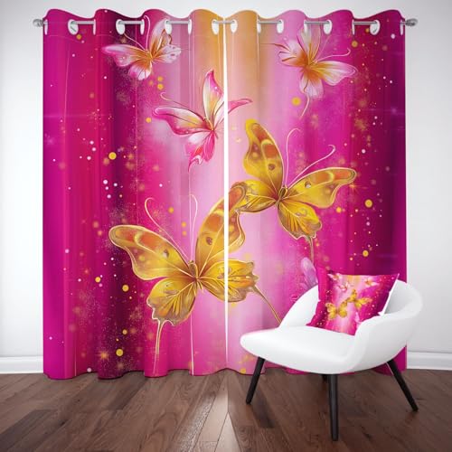 YGcegcia Schmetterling Polka Dot Ösenvorhang, Insekt Gradient Druck Gardinen Thermovorhang, Modern Luxuriöse Vorhang Verdunklungsvorhänge 2er Set für Kinderzimmer Schlafzimmer, H183 x B117 cm YGcegcia Schmetterling Polka Dot Ösenvorhang, Insekt Gradient Druck Gardinen Thermovorhang, Modern Luxuriöse Vorhang Verdunklungsvorhänge 2er Set für Kinderzimmer Schlafzimmer, H183 x B117 cm von YGcegcia