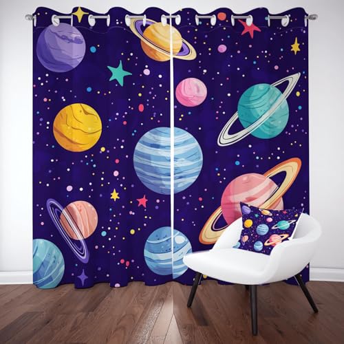 YGcegcia Universum Sonnensystem Galaxie Thermo Vorhang Milchstraße Planet Sternenhimmel Gardinen Thermovorhang Vorhänge Verdunklungsvorhänge 2er Set 245x140 cm für Kinderzimmer Schlafzimmer YGcegcia Universum Sonnensystem Galaxie Thermo Vorhang Milchstraße Planet Sternenhimmel Gardinen Thermovorhang Vorhänge Verdunklungsvorhänge 2er Set 245x140 cm für Kinderzimmer Schlafzimmer von YGcegcia