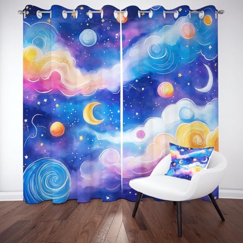 YGcegcia Vortex Nebel Landschaft Ösenvorhang, Universum Planet Gardinen Thermovorhang, Sternenhimmel Mood Vorhang Verdunklungsvorhänge 2er Set für Kinderzimmer Schlafzimmer, H183 x B117 cm YGcegcia Vortex Nebel Landschaft Ösenvorhang, Universum Planet Gardinen Thermovorhang, Sternenhimmel Mood Vorhang Verdunklungsvorhänge 2er Set für Kinderzimmer Schlafzimmer, H183 x B117 cm von YGcegcia