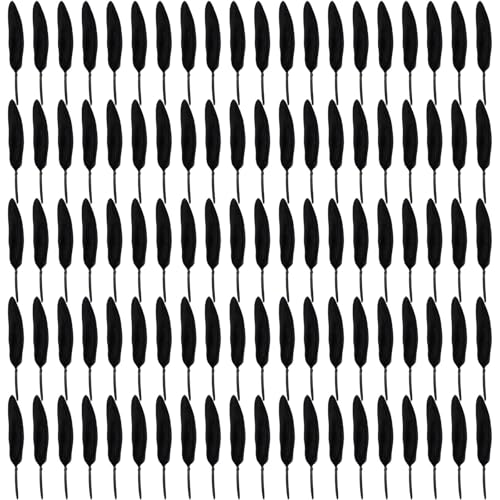 YHAILI Hängende Anhänger, natürliche Flügel, zum Basteln, schwarze Flügel, natürliche Gänseflügel für Traumfänger, Hochzeitsdekoration, 100 Stück YHAILI Hängende Anhänger, natürliche Flügel, zum Basteln, schwarze Flügel, natürliche Gänseflügel für Traumfänger, Hochzeitsdekoration, 100 Stück von YHAILI