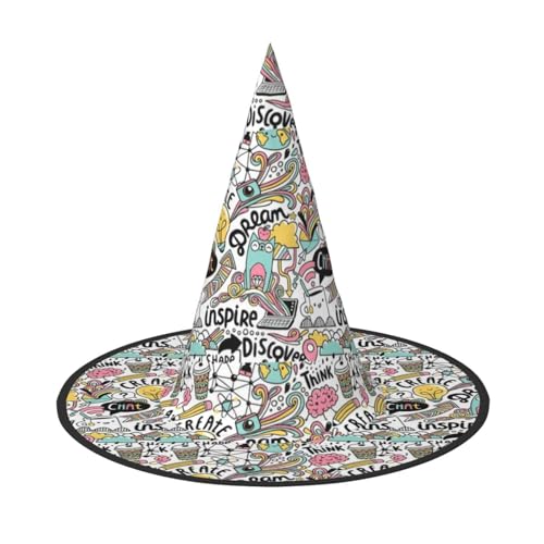 YHBLYKXP Comic ar Verstellbarer Halloween-Hexenhut mit faltbarer Krempe für Kostümparty, Karneval, Maskenball YHBLYKXP Comic ar Verstellbarer Halloween-Hexenhut mit faltbarer Krempe für Kostümparty, Karneval, Maskenball von YHBLYKXP