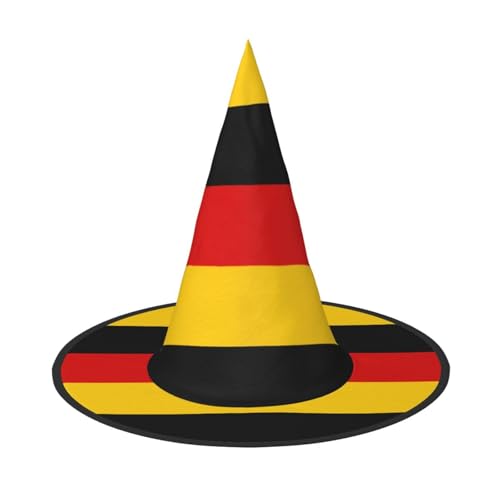 YHBLYKXP Deutsche Flagge, verstellbarer Halloween-Hexenhut mit faltbarer Krempe, für Kostümparty, Karneval, Maskenball von YHBLYKXP