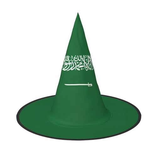 YHBLYKXP Flagge Saudi-Arabiens, verstellbarer Halloween-Hexenhut mit faltbarer Krempe, für Kostümparty, Karneval, Maskenball von YHBLYKXP