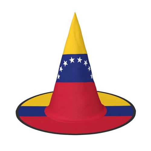 YHBLYKXP Flagge von Venezuela, verstellbarer Halloween-Hexenhut mit faltbarer Krempe, für Kostümparty, Karneval, Maskenball von YHBLYKXP