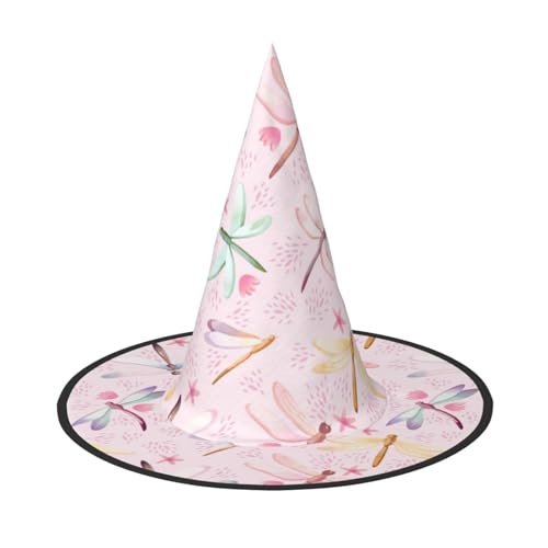 YHBLYKXP Handbemalte Libelle, verstellbarer Halloween-Hexenhut mit faltbarer Krempe, für Kostümparty, Karneval, Maskenball YHBLYKXP Handbemalte Libelle, verstellbarer Halloween-Hexenhut mit faltbarer Krempe, für Kostümparty, Karneval, Maskenball von YHBLYKXP