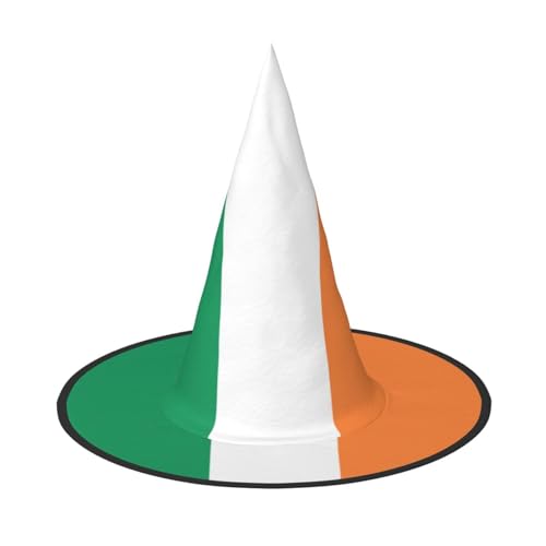 YHBLYKXP Irische Flagge, verstellbarer Halloween-Hexenhut mit faltbarer Krempe, für Kostümparty, Karneval, Maskenball von YHBLYKXP