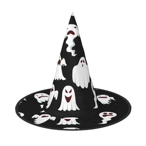YHBLYKXP Lustiger weißer Geist, verstellbarer Halloween-Hexenhut mit faltbarer Krempe, für Kostümparty, Karneval, Maskenball YHBLYKXP Lustiger weißer Geist, verstellbarer Halloween-Hexenhut mit faltbarer Krempe, für Kostümparty, Karneval, Maskenball von YHBLYKXP