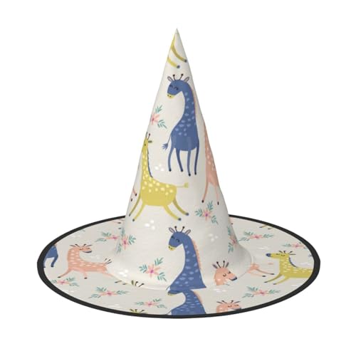 YHBLYKXP Niedliche Giraffe, verstellbarer Halloween-Hexenhut mit faltbarer Krempe, für Kostümparty, Karneval, Maskenball YHBLYKXP Niedliche Giraffe, verstellbarer Halloween-Hexenhut mit faltbarer Krempe, für Kostümparty, Karneval, Maskenball von YHBLYKXP