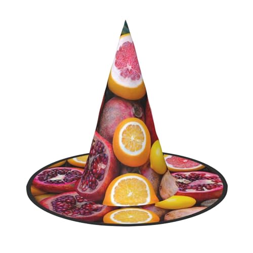 YHBLYKXP Obstbild, verstellbar, Halloween-Hexenhut mit faltbarer Krempe, für Kostümparty, Karneval, Maskenball YHBLYKXP Obstbild, verstellbar, Halloween-Hexenhut mit faltbarer Krempe, für Kostümparty, Karneval, Maskenball von YHBLYKXP