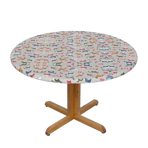 YHBLYKXP Runde Tischdecke mit Hundemotiv, passend für Zuhause, Küche, Esszimmer und Terrasse von YHBLYKXP