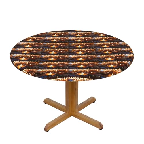 YHBLYKXP Runde Tischdecke mit israelischem Flaggen-Druck, passende Tischdecke (Tischdecke) für Zuhause, Küche, Esszimmer und Terrasse von YHBLYKXP