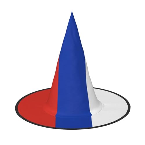 YHBLYKXP Russische Flagge, verstellbarer Halloween-Hexenhut mit faltbarer Krempe, für Kostümparty, Karneval, Maskenball von YHBLYKXP