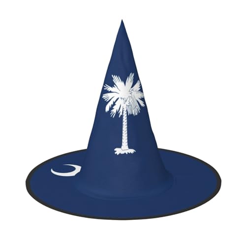YHBLYKXP South Carolina Flagge, verstellbarer Halloween-Hexenhut mit faltbarer Krempe, für Kostümparty, Karneval, Maskenball von YHBLYKXP