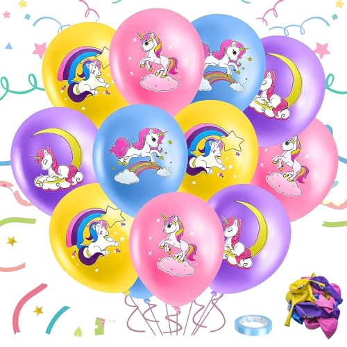 24 Stück Latex Einhorn Luftballons, 12 Zoll Einhorn Party Ballon, Multicoloured einhorn Balloons, Geburtstagsdeko Mädchen Ballons, Einhorn Geburtstagsdeko für Thema Party, Kinder Geburtstag von YHBXAMZ