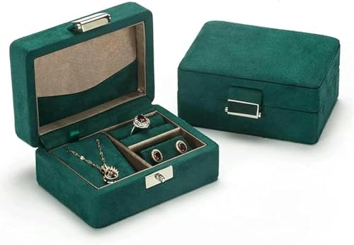 YHDMBBSHNB Schmuckkästchen, Schmuckschatulle aus Holz, Grüner Samt Holz Schmuckkasten Kleine Organizer Box Halskette Frauen Lagerung YHDMBBSHNB Schmuckkästchen, Schmuckschatulle aus Holz, Grüner Samt Holz Schmuckkasten Kleine Organizer Box Halskette Frauen Lagerung von YHDMBBSHNB