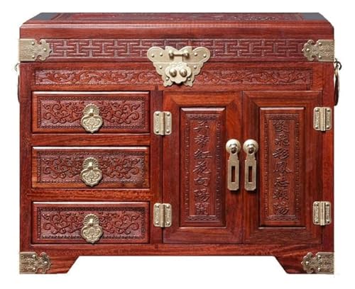 YHDMBBSHNB Schmuckkästchen, Schmuckschatulle aus Holz, Hölzerne Ankleidebox Ohrring Aufbewahrung Schmuck Organizer(D) von YHDMBBSHNB