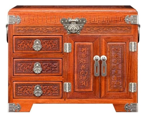 YHDMBBSHNB Schmuckkästchen, Schmuckschatulle aus Holz, Hölzerne Ankleidebox Ohrring Aufbewahrung Schmuck Organizer(Grey) von YHDMBBSHNB