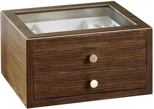 YHDMBBSHNB Schmuckkästchen, Schmuckschatulle aus Holz, Holz Doppel Schichten Ring Ohrring Halskette Organizer Box Schmuck Schmuckstück Mit Schubladen YHDMBBSHNB Schmuckkästchen, Schmuckschatulle aus Holz, Holz Doppel Schichten Ring Ohrring Halskette Organizer Box Schmuck Schmuckstück Mit Schubladen von YHDMBBSHNB