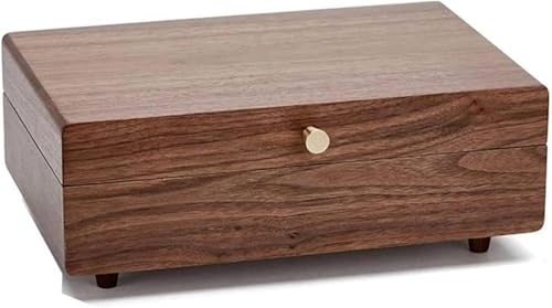 YHDMBBSHNB Schmuckkästchen, Schmuckschatulle aus Holz, Holz Schmuck Aufbewahrungsbox Halskette Ohrring Ring Partition mit Schublade von YHDMBBSHNB