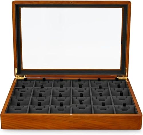 YHDMBBSHNB Schmuckkästchen, Schmuckschatulle aus Holz, Holz Schmuck Box Ringe Ohrringe Halsketten Display Fall Mit Deckel Vintage Organizer(Dark Gray a) von YHDMBBSHNB