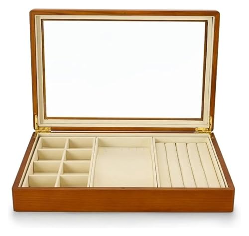 YHDMBBSHNB Schmuckkästchen, Schmuckschatulle aus Holz, Schmuckschatulle aus Holz, Ring-Display-Tablett, Armband(D) von YHDMBBSHNB