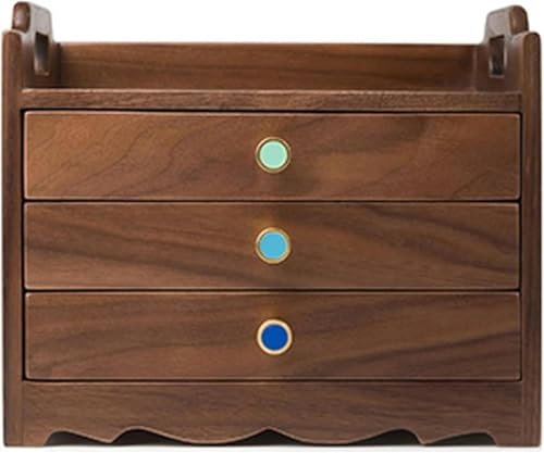 YHDMBBSHNB Schmuckkästchen, Schmuckschatulle aus Holz, Schmuckschatulle aus Holz for Frauen, Organizer-Box aus Massivholz mit 3 Schubladen for Schmuck, Uhren, Halsketten, Ringe YHDMBBSHNB Schmuckkästchen, Schmuckschatulle aus Holz, Schmuckschatulle aus Holz for Frauen, Organizer-Box aus Massivholz mit 3 Schubladen for Schmuck, Uhren, Halsketten, Ringe von YHDMBBSHNB