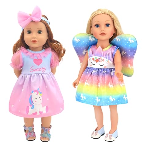 YHGETSUM Kleidung Outfits für Baby Puppen Kleidung Puppenkleidung 35-43 cm Newborn Baby Puppe Kleidung Zubehör mit Hut Langarm Hose Geschenk für Kinder Mädchen Jungen - Hase (Feenkleid 2 Stück) von YHGETSUM