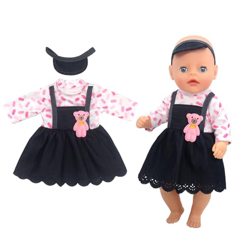 YHGETSUM Kleidung Outfits für Baby Puppen Kleidung Puppenkleidung 35-43 cm Newborn Baby Puppe Kleidung Zubehör mit Hut Langarm Hose Geschenk für Kinder Mädchen Jungen - Hase (Bärenkleid) von YHGETSUM