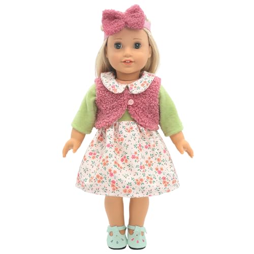 YHGETSUM Kleidung Outfits für Baby Puppen Kleidung Puppenkleidung 35-43 cm Newborn Baby Puppe Kleidung Zubehör mit Hut Langarm Hose Geschenk für Kinder Mädchen Jungen - Hase (geblümtes Kleid) von YHGETSUM