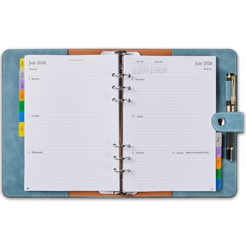 Kalender 2026 Buchkalender A5 Nachfüllbar, Terminplaner/Wochenplaner Ringbuch mit Monatsregistern, Passwort Notizen Kontakt, Softcover Organizer mit Tasche & Stiftschlaufe, Planer Jan.26-Dez.26 Kalender 2026 Buchkalender A5 Nachfüllbar, Terminplaner/Wochenplaner Ringbuch mit Monatsregistern, Passwort Notizen Kontakt, Softcover Organizer mit Tasche & Stiftschlaufe, Planer Jan.26-Dez.26 von YHH