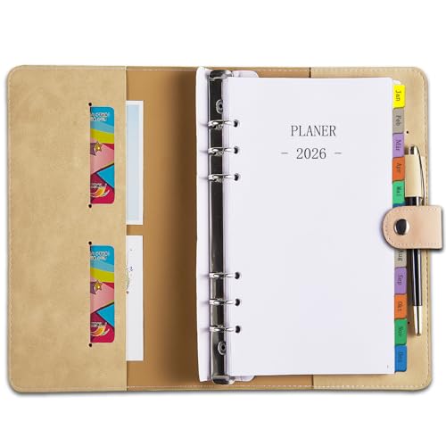 Kalender 2026 Personal A6 Ringbuch Nachfüllbar, Wochenplaner/Terminplaner 1 Woche 2 Seite mit Tabs, Passwort Notizen Kontakt, Stiftschlaufe, Softcover, Taschenkalender Klein Planer, Jan-Dez, Deutsch Kalender 2026 Personal A6 Ringbuch Nachfüllbar, Wochenplaner/Terminplaner 1 Woche 2 Seite mit Tabs, Passwort Notizen Kontakt, Stiftschlaufe, Softcover, Taschenkalender Klein Planer, Jan-Dez, Deutsch von YHH