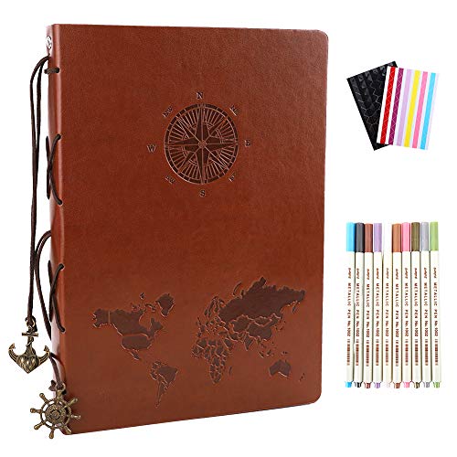 Fotoalbum zum selbstgestalten Schwarze Seiten, YHH Leder Reise Fotobuch Ringbuch Scrapbook Album zum Einkleben Fotoalben Weihnachten Geburtstag Jahrestag Geschenk für Männer Frauen Freundin Kompass Fotoalbum zum selbstgestalten Schwarze Seiten, YHH Leder Reise Fotobuch Ringbuch Scrapbook Album zum Einkleben Fotoalben Weihnachten Geburtstag Jahrestag Geschenk für Männer Frauen Freundin Kompass von YHH