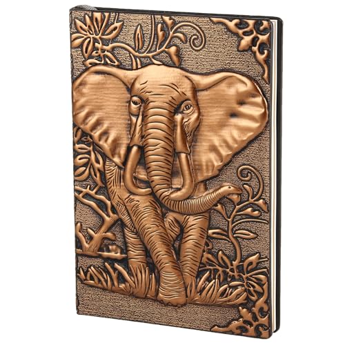 YHH Vintage Notizbuch A5 Hardcover PU Leder Liniert Tagebuch Reisetagebuch Zum Selberschreiben Notizheft Travel Journal Buch Geburtstaggeschenk für Mädchen Männer Kinder Jungen Erwachsene 3D Elefant YHH Vintage Notizbuch A5 Hardcover PU Leder Liniert Tagebuch Reisetagebuch Zum Selberschreiben Notizheft Travel Journal Buch Geburtstaggeschenk für Mädchen Männer Kinder Jungen Erwachsene 3D Elefant von YHH