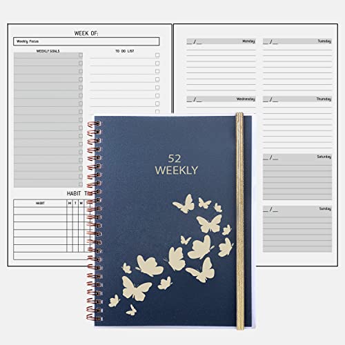Wochenplaner Ringbuch Undatiert 52 Wochen, A5 Planer mit To do listen Gewohnheits-Tracker, Mehr Notizen Kontak Seitet, Tasche, Gummiband, Idee als Kalender 2024 Buchkalender Schülerkalender Wochenplaner Ringbuch Undatiert 52 Wochen, A5 Planer mit To do listen Gewohnheits-Tracker, Mehr Notizen Kontak Seitet, Tasche, Gummiband, Idee als Kalender 2024 Buchkalender Schülerkalender von YHH