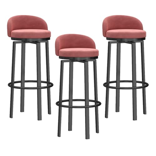 YHKJLYH Barhocker mit Thekenhöhe 65 cm, 3er-Set, mit Samtstoff gepolsterte Barhocker mit niedriger Rückenlehne, Barstühle aus Metall, Küchenhocker für Insel, Hausbar, Schwarze Beine YHKJLYH Barhocker mit Thekenhöhe 65 cm, 3er-Set, mit Samtstoff gepolsterte Barhocker mit niedriger Rückenlehne, Barstühle aus Metall, Küchenhocker für Insel, Hausbar, Schwarze Beine von YHKJLYH