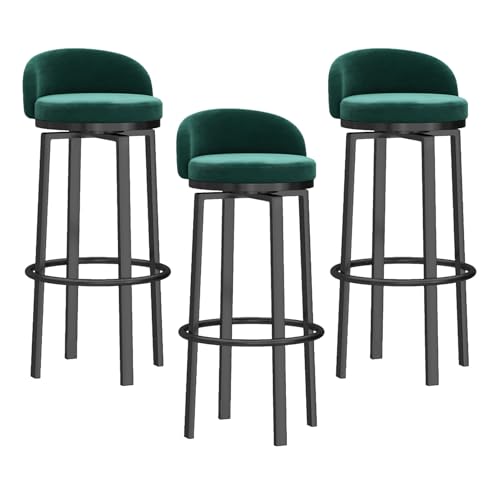YHKJLYH Barhocker mit Thekenhöhe 75 cm, 3er-Set, mit Samtstoff gepolsterte Barhocker mit niedriger Rückenlehne, Barstühle aus Metall, Küchenhocker für Insel, Hausbar, Schwarze Beine YHKJLYH Barhocker mit Thekenhöhe 75 cm, 3er-Set, mit Samtstoff gepolsterte Barhocker mit niedriger Rückenlehne, Barstühle aus Metall, Küchenhocker für Insel, Hausbar, Schwarze Beine von YHKJLYH