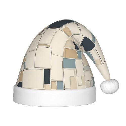 YHLKLWKSZC Atomic Stars Retro-bedruckte Weihnachtsmütze, Weihnachtsmannmütze, Weihnachtsmannmütze, weich und bequem, 1 Stück von YHLKLWKSZC