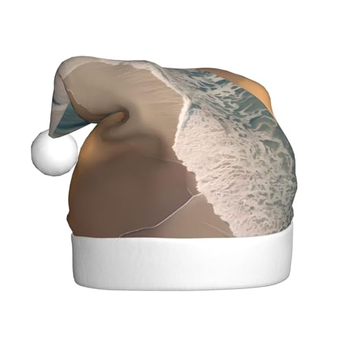 YHLKLWKSZC Bedruckte Weihnachtsmütze mit Strandmotiv für Erwachsene, Unisex, Urlaubsmütze von YHLKLWKSZC