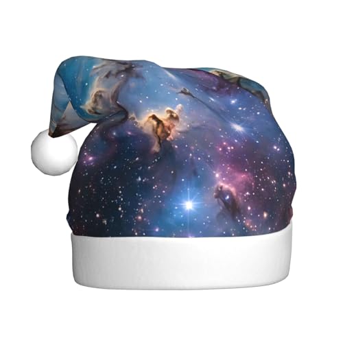 YHLKLWKSZC Bunte Galaxie-bedruckte Weihnachtsmütze für Erwachsene, Unisex, Urlaubs-Weihnachtsmütze von YHLKLWKSZC
